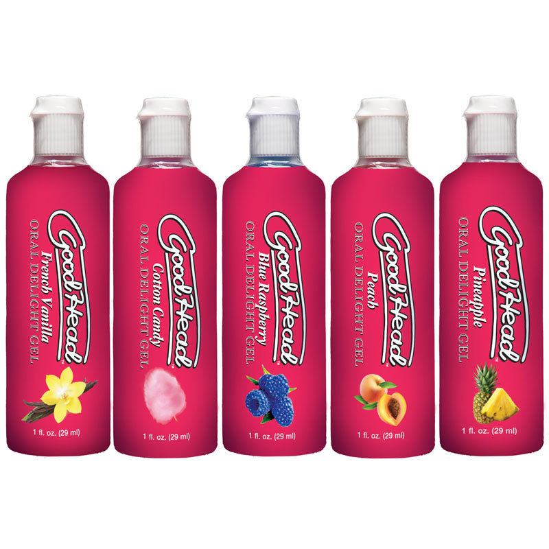 Buy GoodHead Oral Delight Gel - 5 Pack - Flavoured Oral Gels - Set of 5 x 30ml Bottles at NZ’s Mega Adult Toys Store. Discover premium sex toys with discreet shipping at the best price in NZ