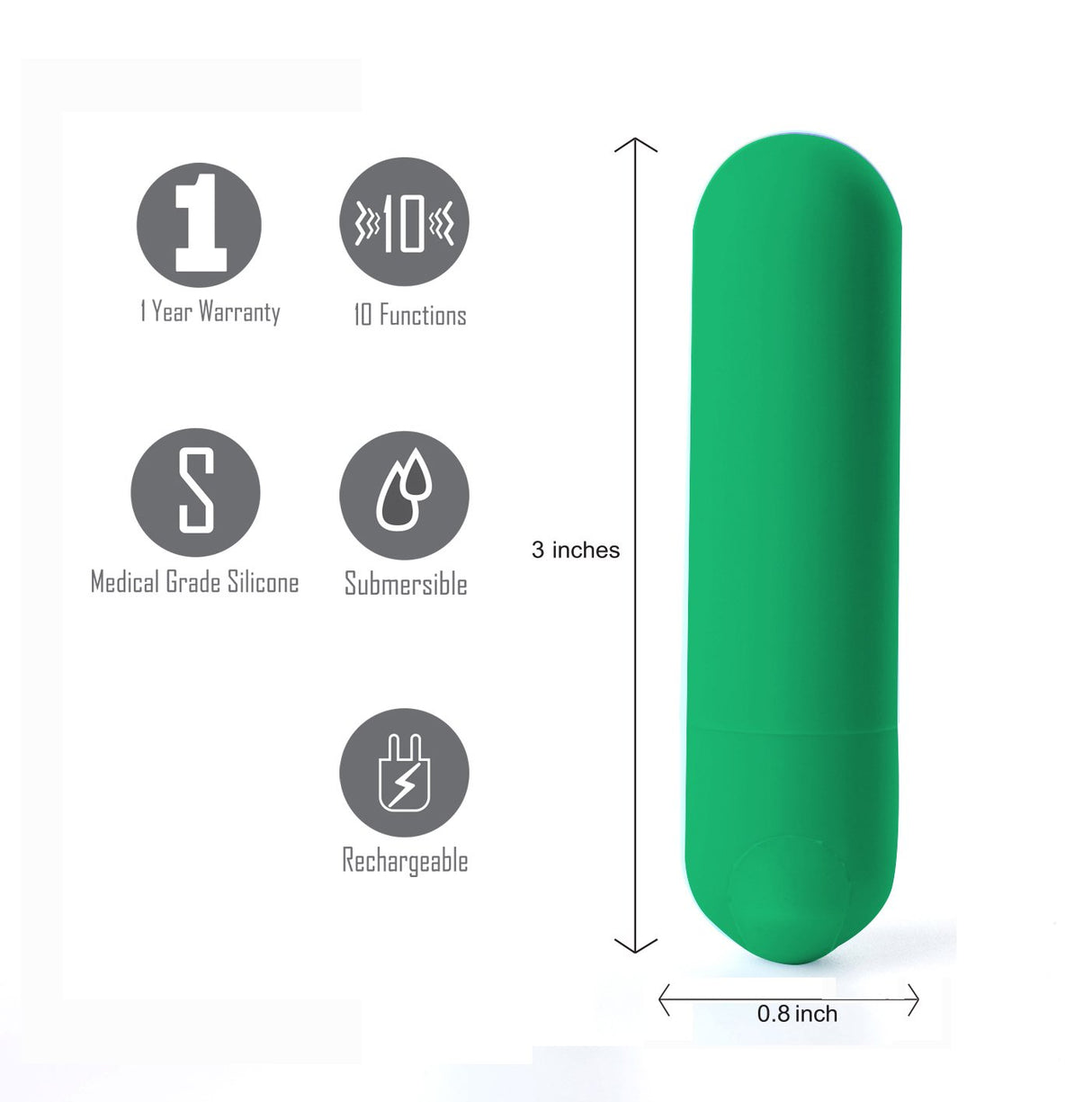 Buy Maia Jessi - Emerald Green 7.6 cm USB Rechargeable Bullet at NZ’s Mega Adult Toys Store. Discover premium sex toys with discreet shipping at the best price in NZ