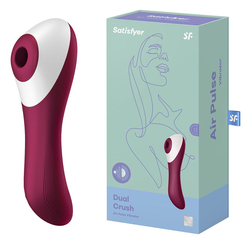 Buy Satisfyer Dual Crush - Red Air Pulse Stimulator with Vibration at NZ’s Mega Adult Toys Store. Discover premium sex toys with discreet shipping at the best price in NZ