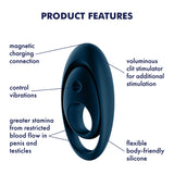 Buy Satisfyer Glorious Duo - Dark Blue USB Rechargeable Cock & Balls Ring at NZ’s Mega Adult Toys Store. Discover premium sex toys with discreet shipping at the best price in NZ