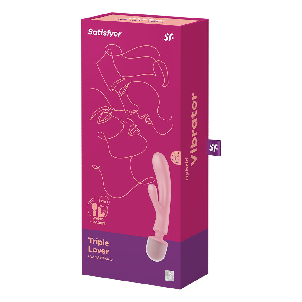 Buy Satisfyer Triple Lover - Pink USB Rechargeable Rabbit Vibrator and Massage Wand at NZ’s Mega Adult Toys Store. Discover premium sex toys with discreet shipping at the best price in NZ