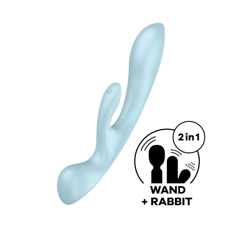 Buy Satisfyer Triple Oh - Light Blue USB Rechargeable Rabbit Vibrator at NZ’s Mega Adult Toys Store. Discover premium sex toys with discreet shipping at the best price in NZ