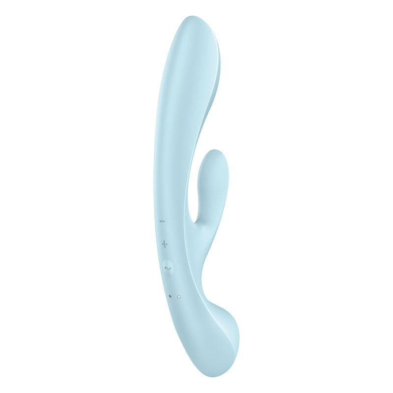 Buy Satisfyer Triple Oh - Light Blue USB Rechargeable Rabbit Vibrator at NZ’s Mega Adult Toys Store. Discover premium sex toys with discreet shipping at the best price in NZ