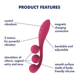 Buy Satisfyer Tri Ball 1 - Red USB Rechargeable 3 - Motor Vibrator at NZ’s Mega Adult Toys Store. Discover premium sex toys with discreet shipping at the best price in NZ