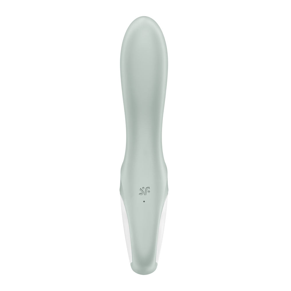 A stylish, teardrop-shaped handheld device for modern pleasure, the Satisfyer Air Pump Booty 3 features a glossy surface and a small logo. Against a white background, its streamlined form and subtle mint green highlight its allure as a USB rechargeable inflatable anal vibrator.