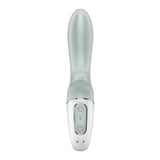 The Satisfyer Air Pump Booty 3 is a sleek, grey anal vibrator featuring an inflatable design with USB rechargeability. It combines a minimalist aesthetic with curved ergonomics and offers multiple vibration settings via power and mode buttons in an oval panel, effortlessly blending soft textures.