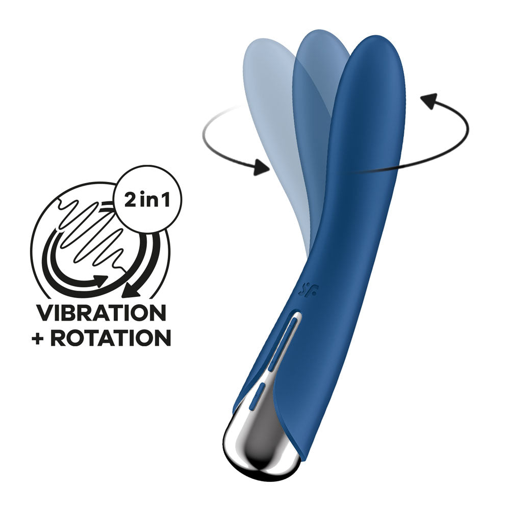 Buy Satisfyer Spinning Vibe 1 - Blue - Blue 17.8 cm USB Rechargeable Rotating Vibrator at NZ’s Mega Adult Toys Store. Discover premium sex toys with discreet shipping at the best price in NZ