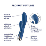 Buy Satisfyer Spinning Rabbit 1 - Blue - Blue 20 cm USB Rechargeable Rotating Rabbit Vibrator at NZ’s Mega Adult Toys Store. Discover premium sex toys with discreet shipping at the best price in NZ