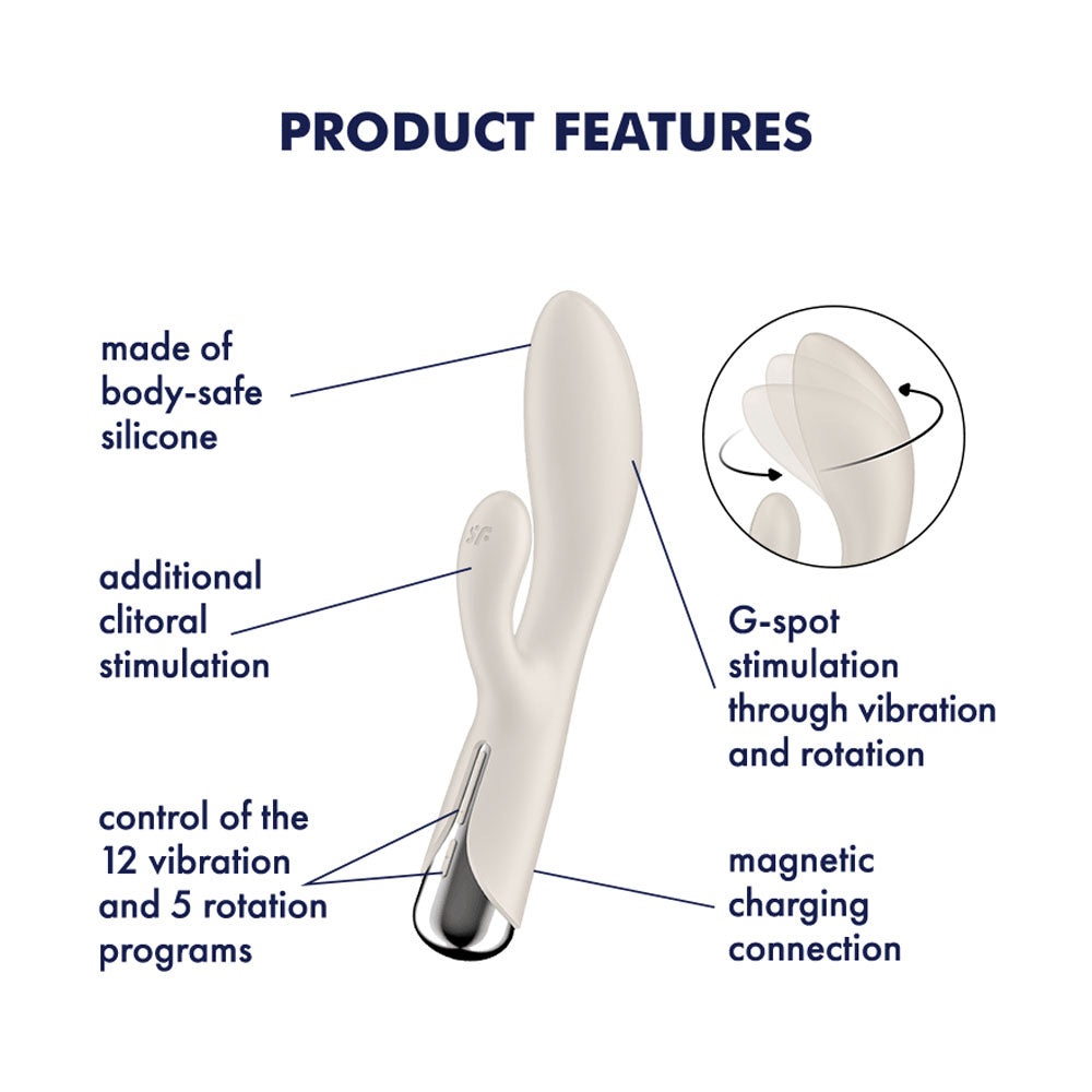 Buy Satisfyer Spinning Rabbit 1 - Beige - Beige 20 cm USB Rechargeable Rotating Rabbit Vibrator at NZ’s Mega Adult Toys Store. Discover premium sex toys with discreet shipping at the best price in NZ