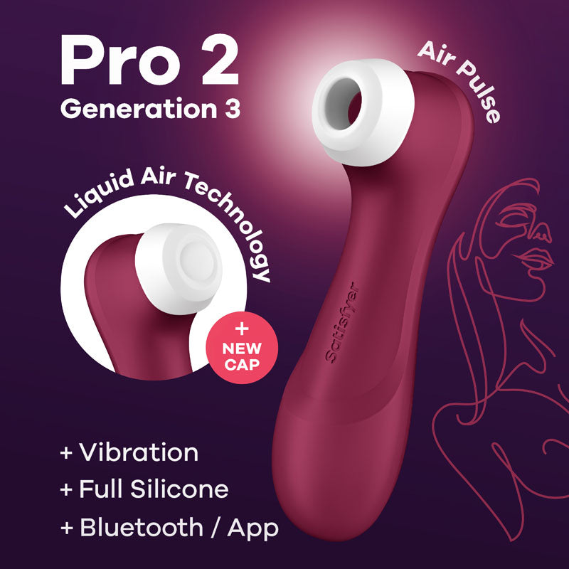 Buy Satisfyer Pro 2 Generation 3 with App Control - Wine Red - Wine Red Touch - Free USB - Rechargeable Clitoral Stimulator at NZ’s Mega Adult Toys Store. Discover premium sex toys with discreet shipping at the best price in NZ