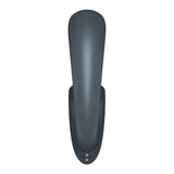 The Satisfyer G For Goddess 1 is a dark gray, U-shaped USB rechargeable vibrator designed for clitoris and G-spot stimulation. Its sleek, rounded top and intuitive controls combine modern elegance with minimalist design.