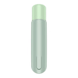 The Satisfyer Naughty Kiss in mint green is a sleek, cylindrical air pulse stimulator with a matching slightly translucent waterproof cap. Its minimalist design features a subtle indentation near the base, adding a modern touch to this USB rechargeable accessory.