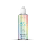 The 120 ml Wicked Simply Aqua Pride vegan and cruelty-free lubricant with olive leaf extract comes in a bottle with a gradient pastel label in green, pink, and blue hues. Its propylene glycol and glycerin-free, featuring a push-top cap for easy dispensing.