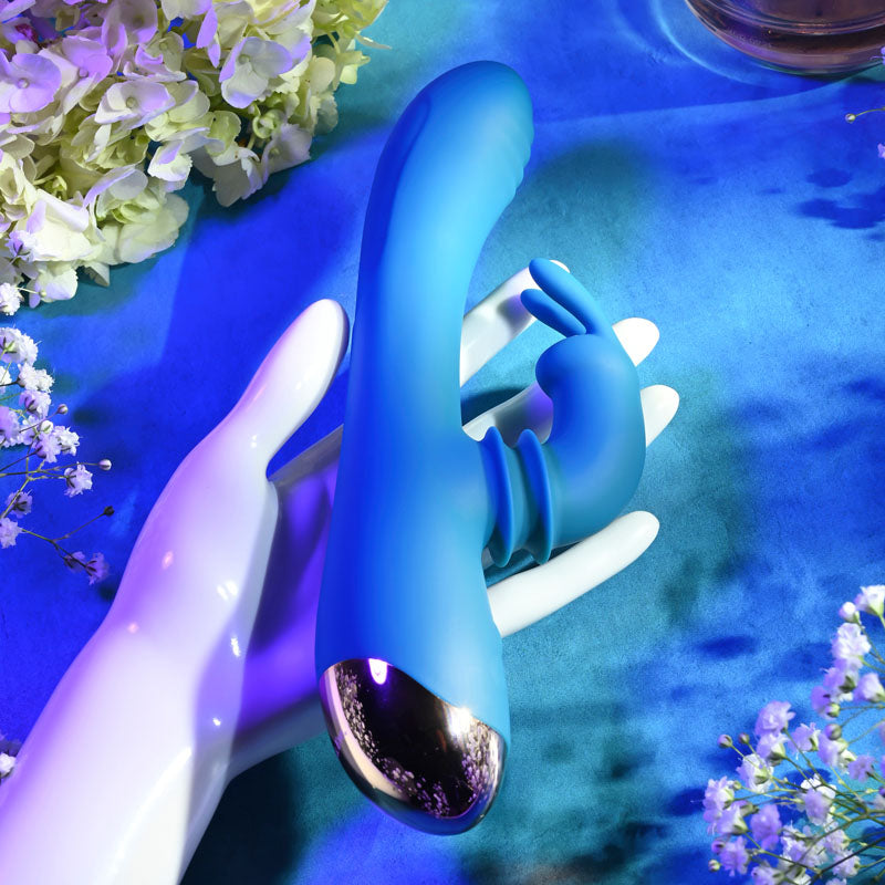 Buy Adam & Eve SHIMMY & SHAKE VELVET RABBIT - Blue 22.4 cm USB Rechargeable Rabbit Vibrator at NZ’s Mega Adult Toys Store. Discover premium sex toys with discreet shipping at the best price in NZ