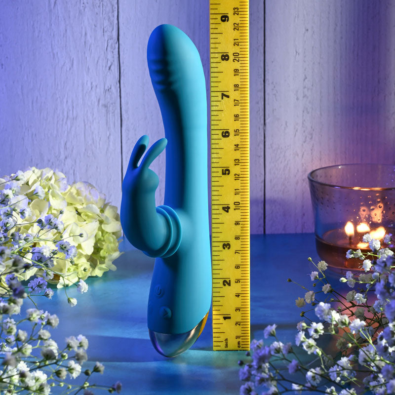 Buy Adam & Eve SHIMMY & SHAKE VELVET RABBIT - Blue 22.4 cm USB Rechargeable Rabbit Vibrator at NZ’s Mega Adult Toys Store. Discover premium sex toys with discreet shipping at the best price in NZ