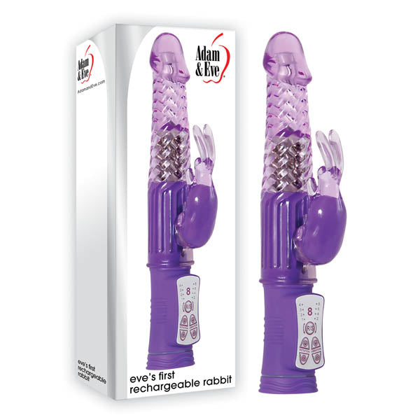 Buy Adam & Eve Eve's First Rechargeable Rabbit - Purple 22.9 cm (9'') USB Rechargeable Rabbit Vibrator at NZ’s Mega Adult Toys Store. Discover premium sex toys with discreet shipping at the best price in NZ