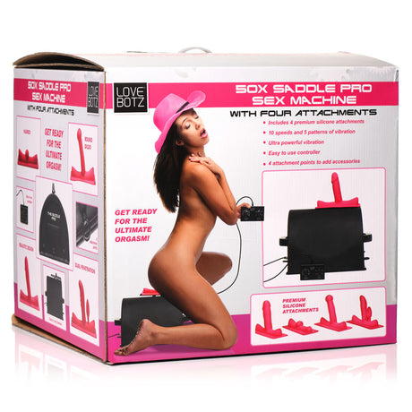 Buy LoveBotz 50X Saddle Pro Sex Machine - Mains Powered Machine with 4 Attachments at NZ’s Mega Adult Toys Store. Discover premium sex toys with discreet shipping at the best price in NZ