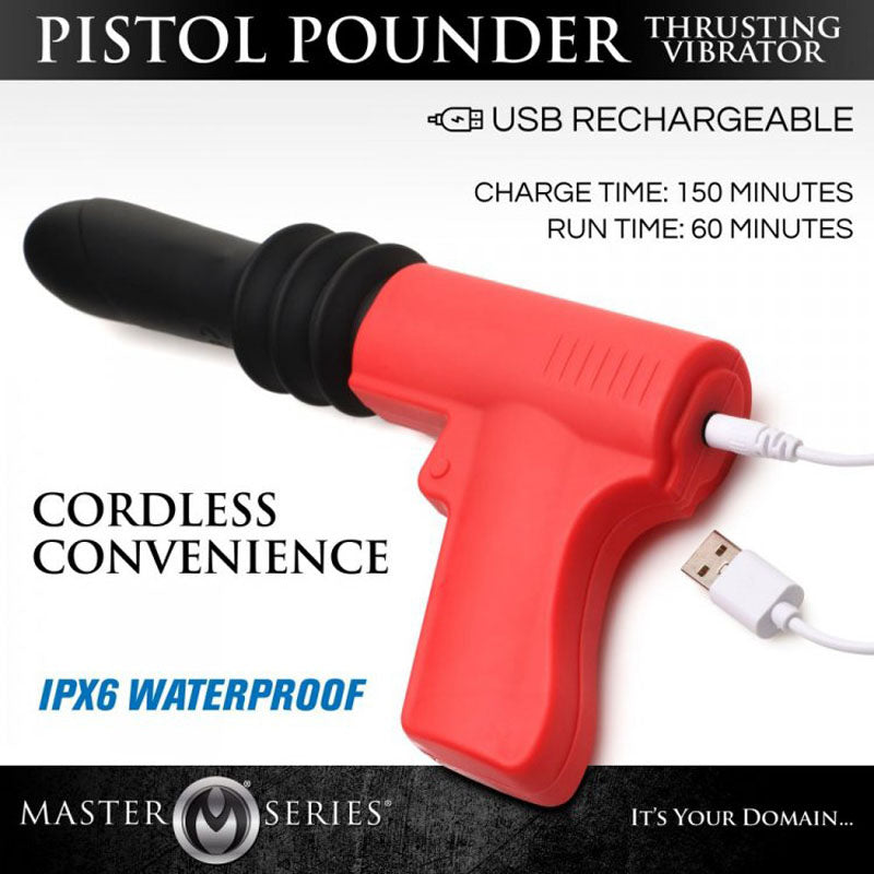 Buy Master Series Pistol Pounder Thrusting Vibrator - Black/Red Thrusting Vibrator with Gun Handle at NZ’s Mega Adult Toys Store. Discover premium sex toys with discreet shipping at the best price in NZ