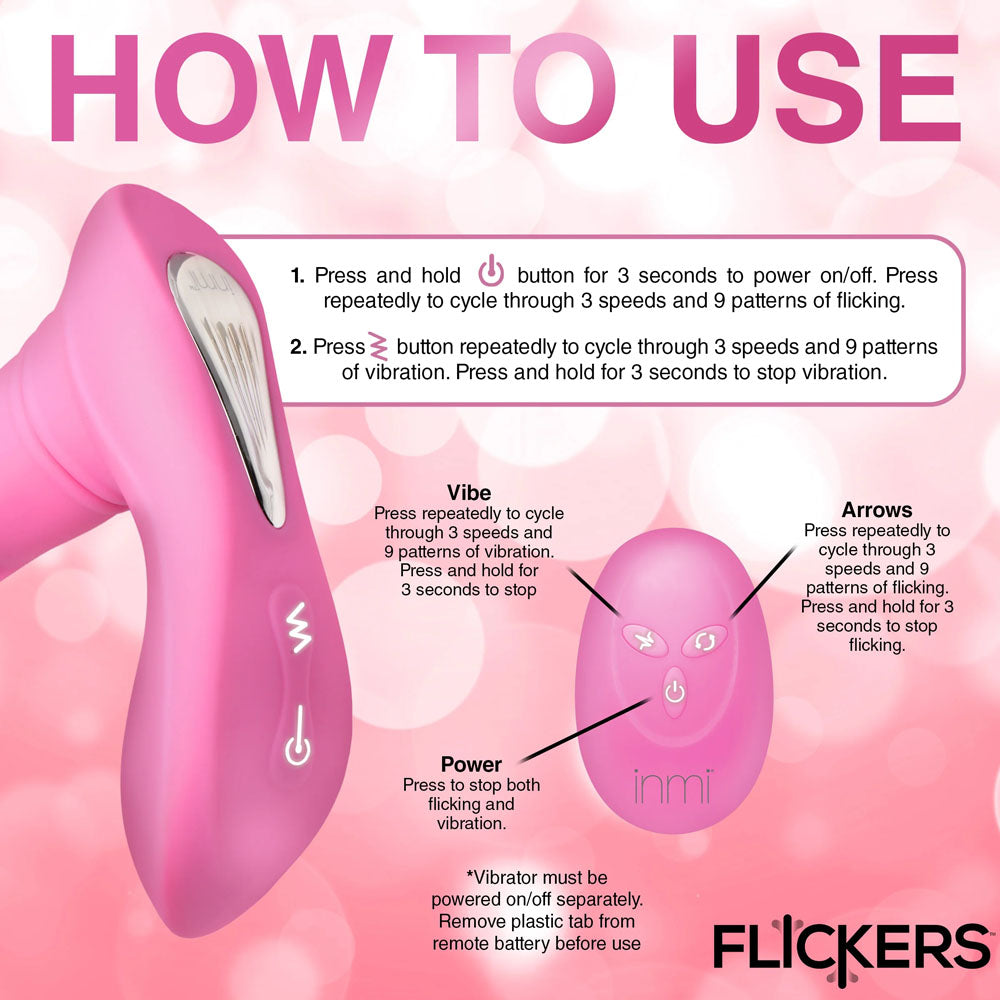 Buy Inmi Flickers G - Flick Flicking G - Spot Vibrator - Pink 15 cm USB Rechargeable Flicking Vibrator with Remote at NZ’s Mega Adult Toys Store. Discover premium sex toys with discreet shipping at the best price in NZ