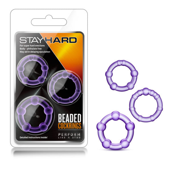 Buy Stay Hard Beaded Cockrings - Purple Cock Rings - Set of 3 Sizes at NZ’s Mega Adult Toys Store. Discover premium sex toys with discreet shipping at the best price in NZ