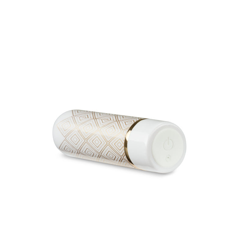 Buy The Collection Glitzy Deco - White/Gold 6.4 cm (2.5'') USB Rechargeable Bullet at NZ’s Mega Adult Toys Store. Discover premium sex toys with discreet shipping at the best price in NZ