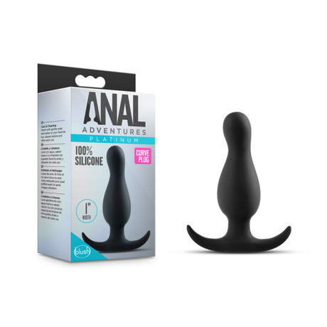 Buy Anal Adventures Platinum Curve Plug - Black 8.9 cm Silicone Butt Plug at NZ’s Mega Adult Toys Store. Discover premium sex toys with discreet shipping at the best price in NZ