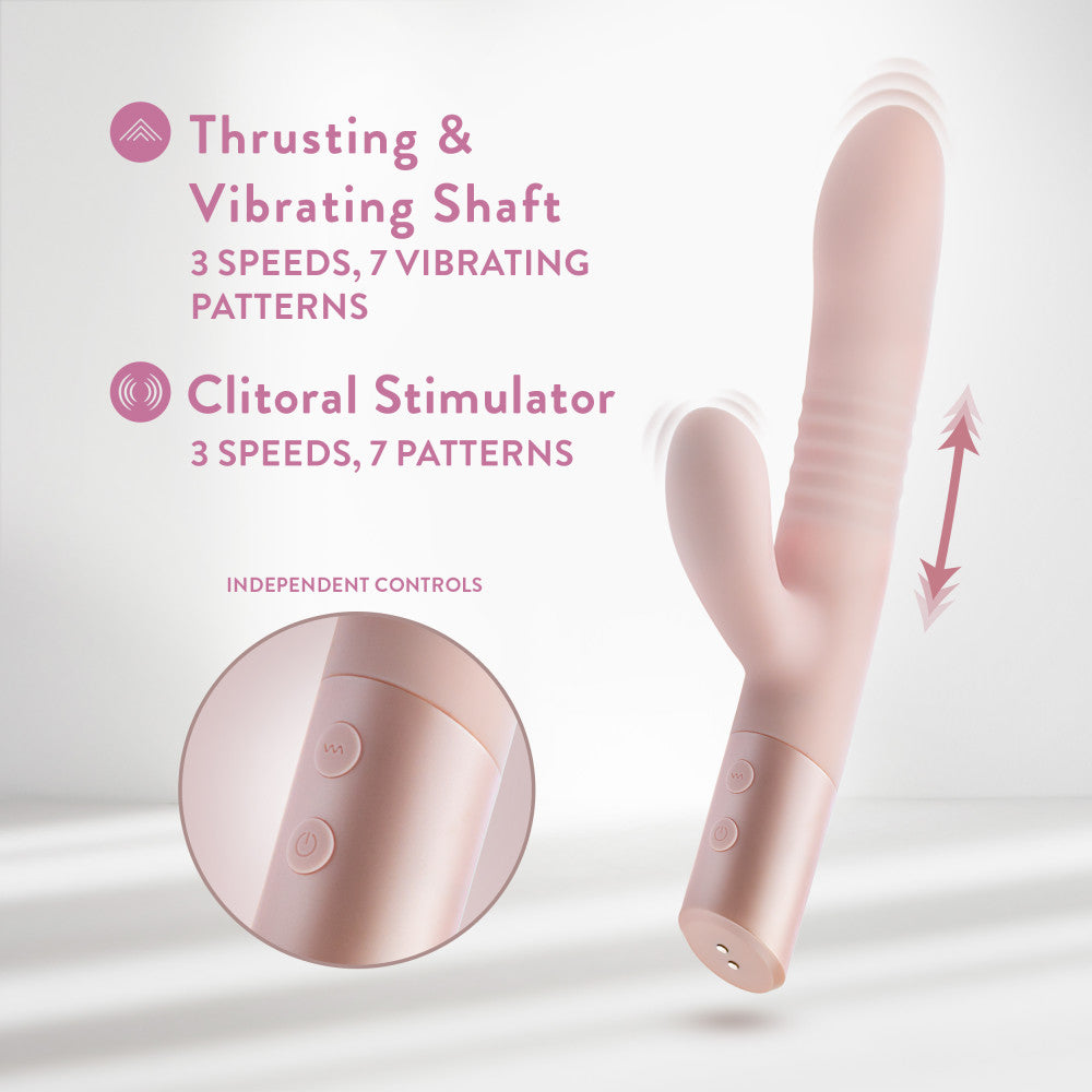 Buy Blush - Fraya - Pink - Pink 24.1 cm USB Rechargeable Thrusting Rabbit Vibrator at NZ’s Mega Adult Toys Store. Discover premium sex toys with discreet shipping at the best price in NZ