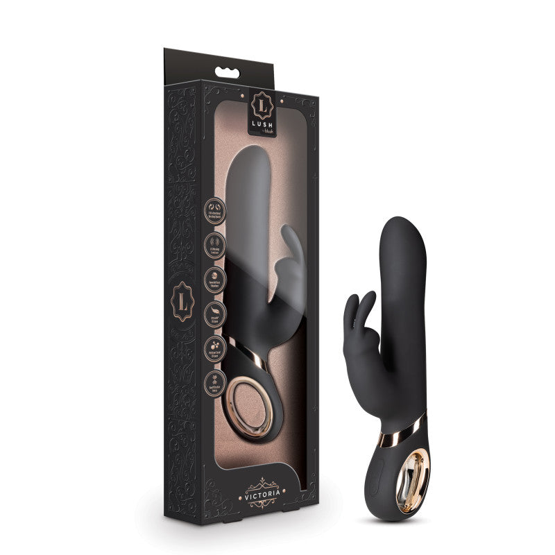 Buy Lush Victoria - Black 22.9 cm (9'') USB Rechargeable Rabbit Vibrator at NZ’s Mega Adult Toys Store. Discover premium sex toys with discreet shipping at the best price in NZ