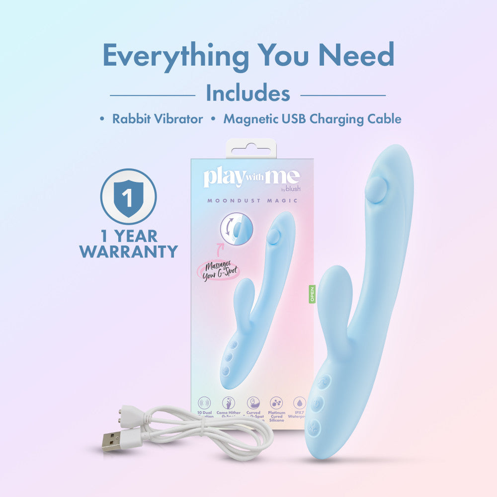 Buy Play With Me - Moondust Magic - Blue 20.3 cm USB Rechargeable Rabbit Vibrator at NZ’s Mega Adult Toys Store. Discover premium sex toys with discreet shipping at the best price in NZ