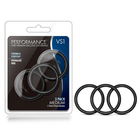 Buy Performance VS1 Pure Premium Silicone Cockrings - Black Medium Cock Rings - Set of 3 at NZ’s Mega Adult Toys Store. Discover premium sex toys with discreet shipping at the best price in NZ