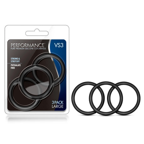 Buy Performance VS3 Pure Premium Silicone Cockrings - Black Large Cock Rings - Set of 3 at NZ’s Mega Adult Toys Store. Discover premium sex toys with discreet shipping at the best price in NZ