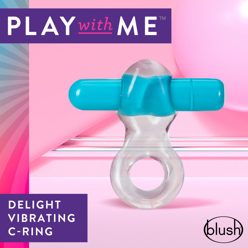 Buy Play With Me Delight Vibrating C - Ring - Clear/Blue Vibrating Cock Ring at NZ’s Mega Adult Toys Store. Discover premium sex toys with discreet shipping at the best price in NZ