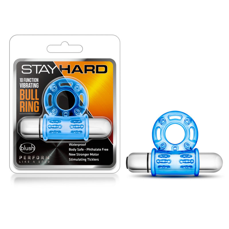 Buy Stay Hard 10 - Function Vibrating Bull Ring - Blue Vibrating Cock Ring at NZ’s Mega Adult Toys Store. Discover premium sex toys with discreet shipping at the best price in NZ