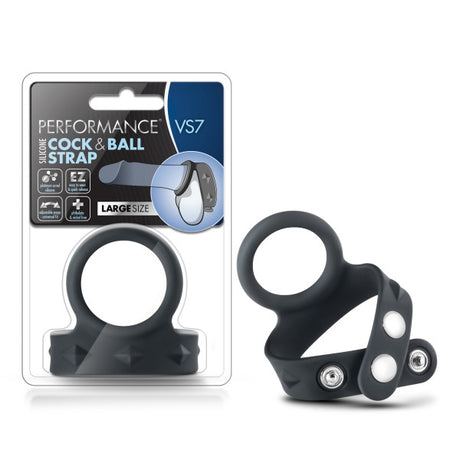 Buy Performance VS7 Silicone Cock & Ball Strap - Black Cock Ring with Adjustable Ball Strap at NZ’s Mega Adult Toys Store. Discover premium sex toys with discreet shipping at the best price in NZ