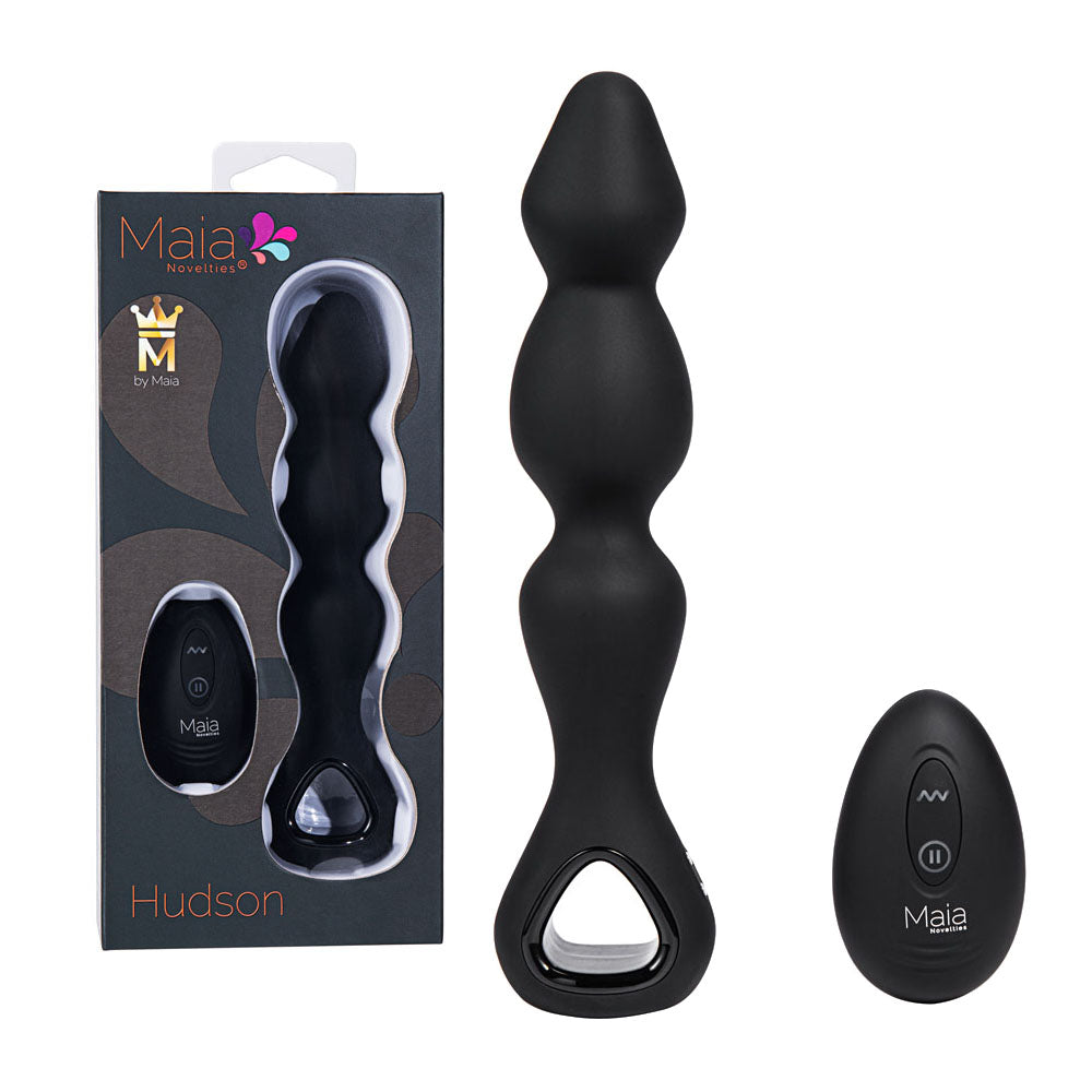 Buy Maia HUDSON - Black 19 cm USB Rechargeable Anal Vibrator with Wireless Remote at NZ’s Mega Adult Toys Store. Discover premium sex toys with discreet shipping at the best price in NZ