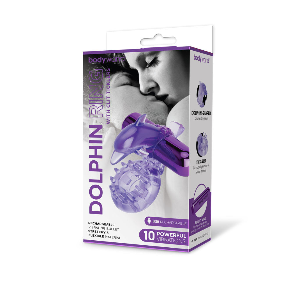 Buy Bodywand Rechargeable Dolphin Ring with Clit Ticklers - Purple USB Rechargeable Vibrating Cock Ring at NZ’s Mega Adult Toys Store. Discover premium sex toys with discreet shipping at the best price in NZ