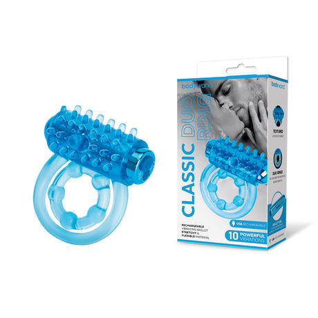 Buy Bodywand Rechargeable Classic Duo Ring - Blue USB Rechargeable Vibrating Cock Ring at NZ’s Mega Adult Toys Store. Discover premium sex toys with discreet shipping at the best price in NZ