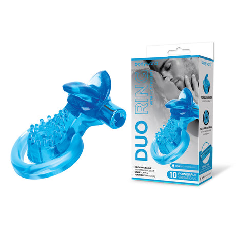 Buy Bodywand Rechargeable Duo Ring with Clit Tickler - Blue USB Rechargeable Vibrating Cock Ring at NZ’s Mega Adult Toys Store. Discover premium sex toys with discreet shipping at the best price in NZ