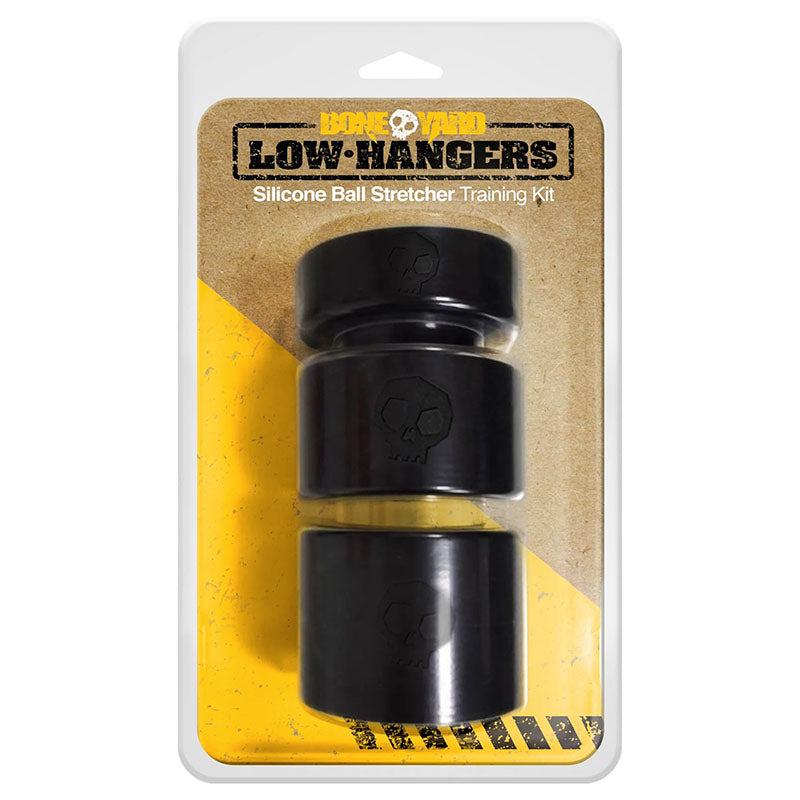 Buy Boneyard Low Hangers - Black Silicone Ball Stretcher Training Kit at NZ’s Mega Adult Toys Store. Discover premium sex toys with discreet shipping at the best price in NZ