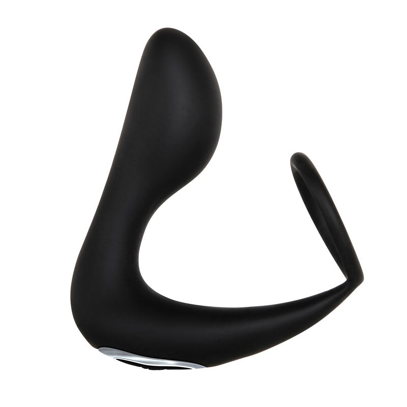 Adam & Eve Adam's Rechargeable Prostate Pleaser & C-Ring - Black USB Rechargeable Anal Plug with Cock Ring