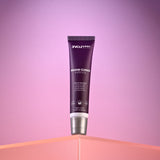 A purple tube labeled Evolved INSANE CLIMAX - INTENSE stands centered on a sharp-edged, orange-pink surface against a pinkish-purple background. The 10 ml clitoral stimulation gel promises heightened sensual intensity and intimate pleasure with its metallic cap design.