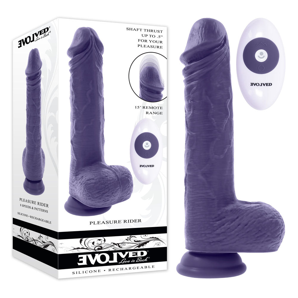 Buy Evolved PLEASURE RIDER - Blue 22.2 cm USB Rechargeable Vibrating & Thrusting Dong with Remote at NZ’s Mega Adult Toys Store. Discover premium sex toys with discreet shipping at the best price in NZ