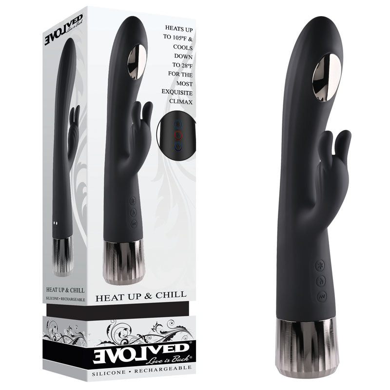 Buy Evolved Heat Up & Chill - Black 24.1 cm USB Rechargeable Heating & Cooling Rabbit Vibrator at NZ’s Mega Adult Toys Store. Discover premium sex toys with discreet shipping at the best price in NZ