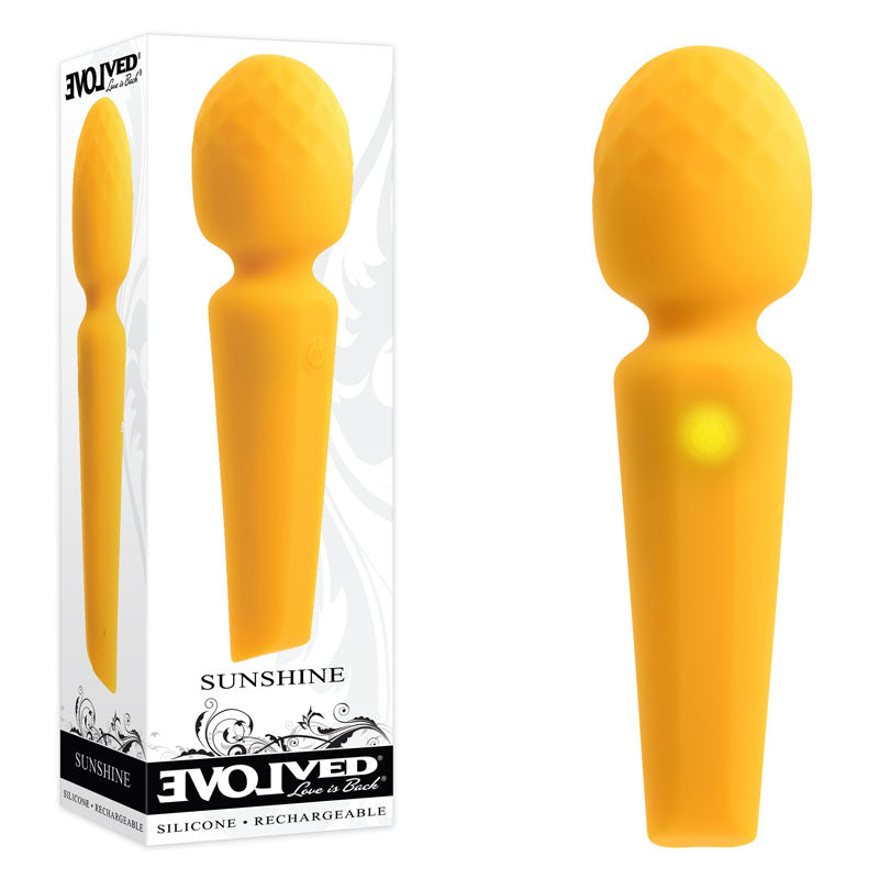 Buy Evolved SUNSHINE - Yellow 17 cm USB Rechargeable Massage Wand at NZ’s Mega Adult Toys Store. Discover premium sex toys with discreet shipping at the best price in NZ