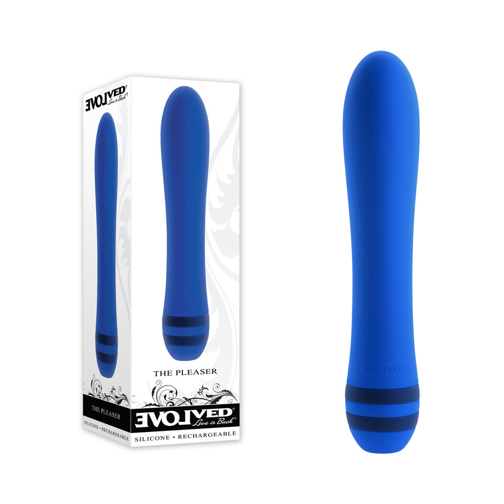 Buy Evolved THE PLEASER - Blue 16.5 cm USB Rechargeable Vibrator at NZ’s Mega Adult Toys Store. Discover premium sex toys with discreet shipping at the best price in NZ