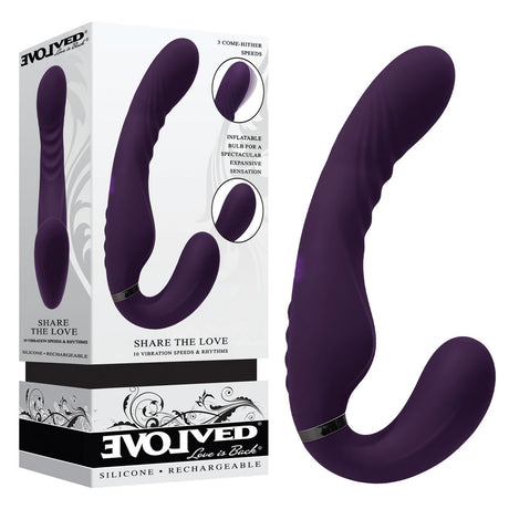 Buy Evolved SHARE THE LOVE - Purple 22.9 cm USB Rechargeable Inflatable Strapless Strap - On at NZ’s Mega Adult Toys Store. Discover premium sex toys with discreet shipping at the best price in NZ