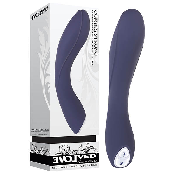 Buy Evolved Coming Strong - Navy Blue 119 cm (7.5'') USB Rechargeable Vibrator at NZ’s Mega Adult Toys Store. Discover premium sex toys with discreet shipping at the best price in NZ