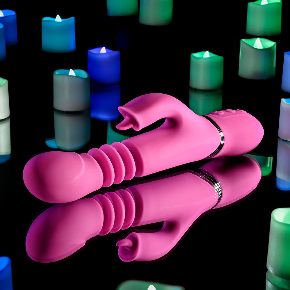 Buy Evolved PINK DRAGON - Pink 24.2 cm USB Rechargeable Thrusting Rabbit Vibrator at NZ’s Mega Adult Toys Store. Discover premium sex toys with discreet shipping at the best price in NZ