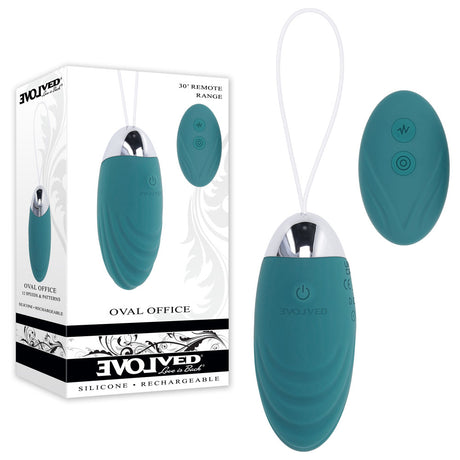 Buy Evolved OVAL OFFICE - Green 8.5 cm USB Rechargeable Wireless Egg with Remote Control at NZ’s Mega Adult Toys Store. Discover premium sex toys with discreet shipping at the best price in NZ