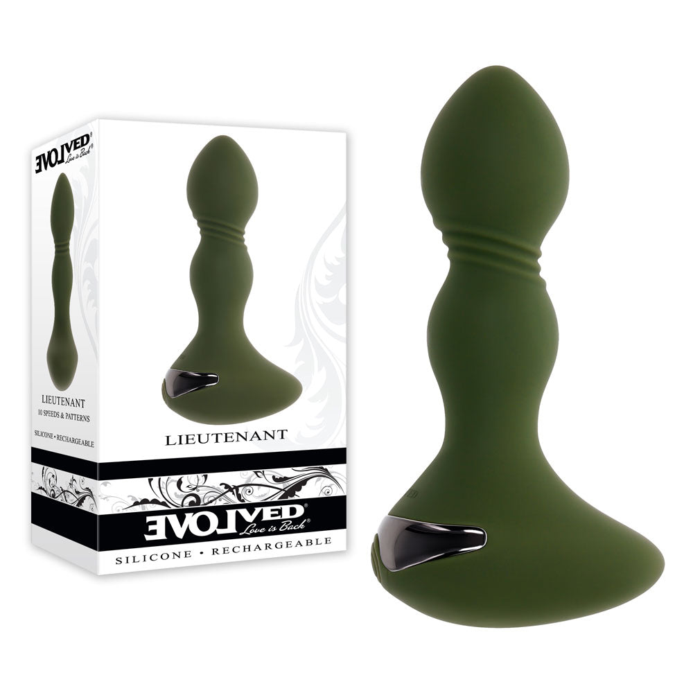 Buy Evolved LIEUTENANT - Green 12.2 cm USB Rechargeable Vibrating Butt Plug at NZ’s Mega Adult Toys Store. Discover premium sex toys with discreet shipping at the best price in NZ